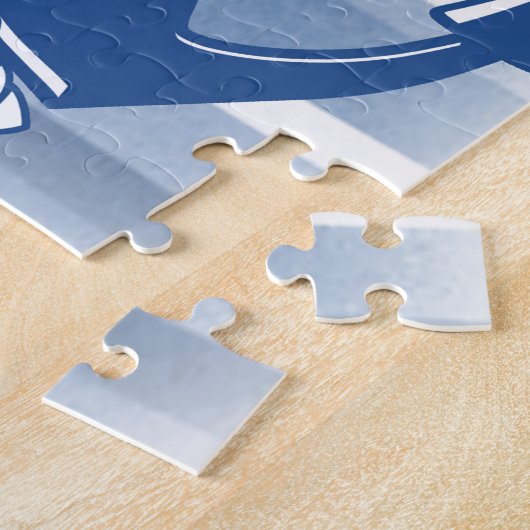 Puzzle Ancre avec corde dans les tons bleus (Côté)