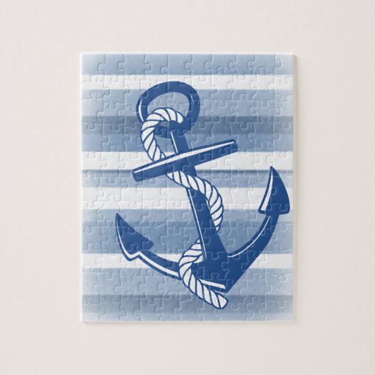 Puzzle Ancre avec corde dans les tons bleus (Vertical)