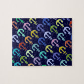 Puzzle ancre colorée design marine motif (Horizontal)