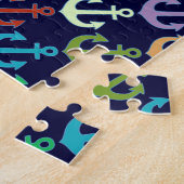 Puzzle ancre colorée design marine motif (Côté)