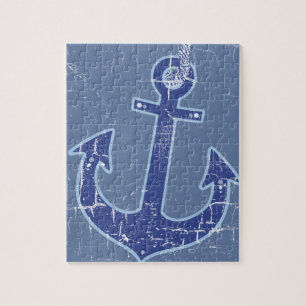 Puzzle ancre marine bleue