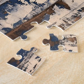 Puzzle Ancre sur les planches de bois rustique (Côté)