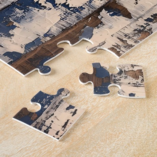 Puzzle Ancre sur les planches de bois rustique (Côté)