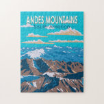 Puzzle Andes Mounts Amérique du Sud Voyage Art Vintage<br><div class="desc">Montagnes Andes dans un style d'art vectoriel. Les Andes,  qui longent la côte ouest de l'Amérique du Sud,  comptent parmi les chaînes de montagnes les plus longues du monde</div>