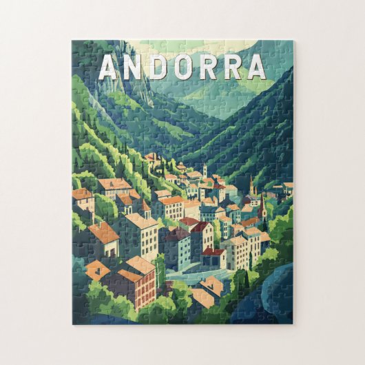 Puzzle Andorre Travel Art Vintage (Vertical)