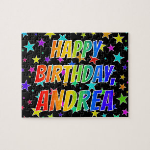 Puzzle "ANDREA" Prénom, amusant "HEUREUX ANNIVERSAIRE"