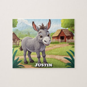 Puzzle Âne de ferme mignon Personnalisé