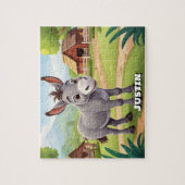 Puzzle Âne de ferme mignon Personnalisé (Vertical)
