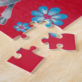 Puzzle Âne Girly de bébé avec des fleurs (Côté)