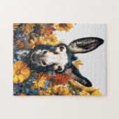 Puzzle Âne souriant dans le jardin Fleur sauvage (Horizontal)