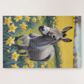 Puzzle Âne Vibrant Et Daffodiques Jaunes (Horizontal)