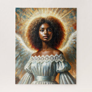 Puzzle Ange afro-américain avec halo