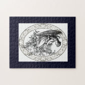Puzzle Ange avec harpe et flore (Horizontal)