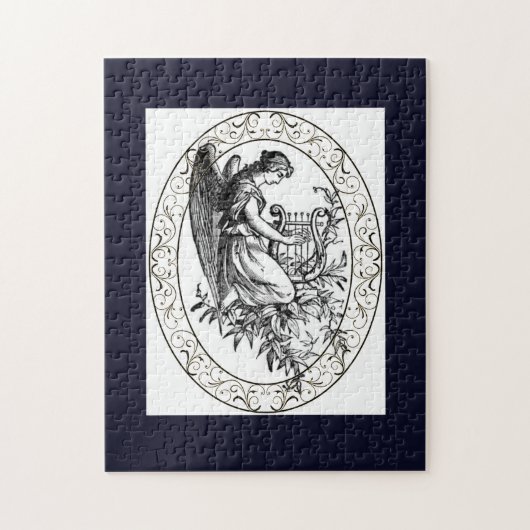 Puzzle Ange avec harpe et flore (Vertical)