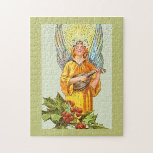 Puzzle Ange avec houx et mandoline (Vertical)
