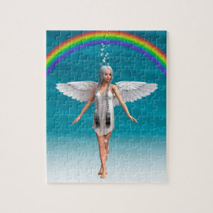 Puzzle Ange blanc sous l'arc-en-ciel
