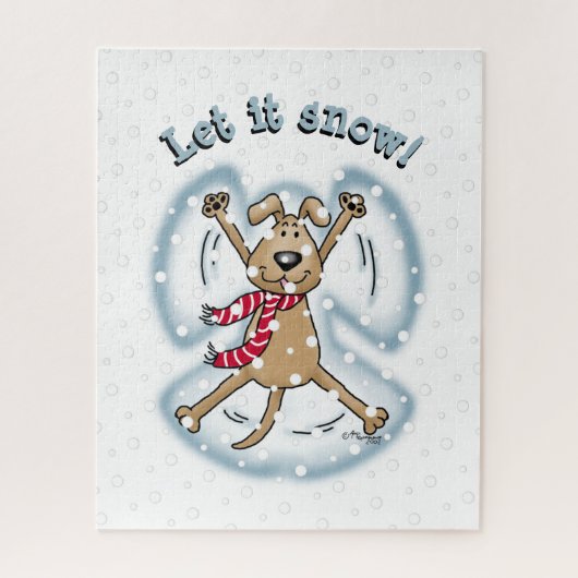 Puzzle Ange de neige Chien Amusant mignon Noël Vacances a (Vertical)