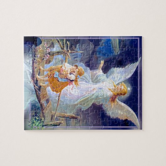 Puzzle Ange gardien, enfants et pont (Horizontal)