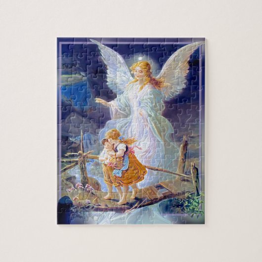 Puzzle Ange gardien, enfants et pont (Vertical)