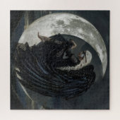 Puzzle Ange gothique assis sur la Lune (Horizontal)