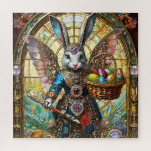 Puzzle ange guerrier lapin de Pâques steampunk