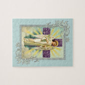 Puzzle Ange vintage avec la croix pourpre (Horizontal)