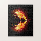 Puzzle Angel Fire Heart with Wings (Vertical)