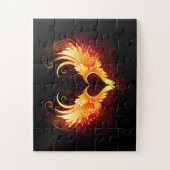 Puzzle Angel Fire Heart with Wings (Vertical)