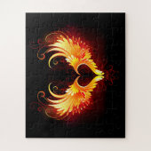 Puzzle Angel Fire Heart with Wings (Vertical)
