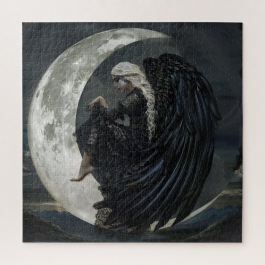 Puzzle Angel gothique assis sur la Lune (Vertical)
