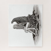 Puzzle Angel, perdu dans la pensée, noir et blanc Design (Vertical)