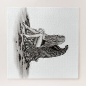 Puzzle Angel, perdu dans la pensée, noir et blanc Design (Horizontal)