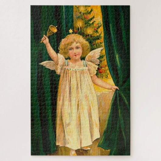 Puzzle Angel ringing the bell for Christmas time (Vertical)
