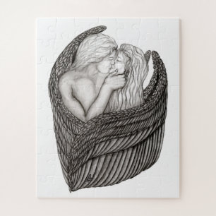 Puzzle Angels Kissing, noir et blanc Design