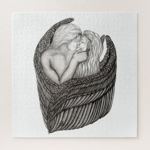 Puzzle Angels Kissing, noir et blanc Design