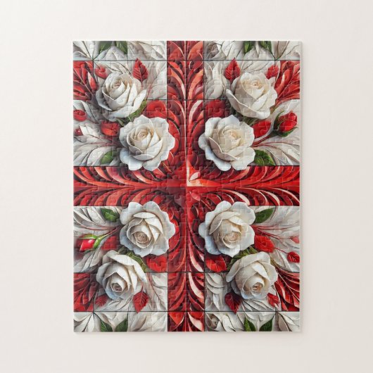 Puzzle Anglais Rose abstrait Design (Vertical)
