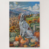 Puzzle Anglais Setter Chien Automne Moisson Thanksgiving (Vertical)