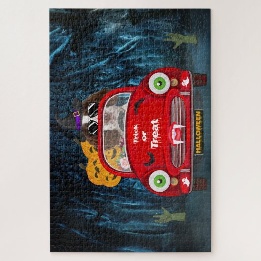 Puzzle Anglais Springer Spaniel chien Voiture Effrayant H (Vertical)