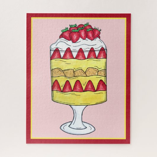 Puzzle Anglais Trifle Fruit Custsert Cuisine britannique (Vertical)