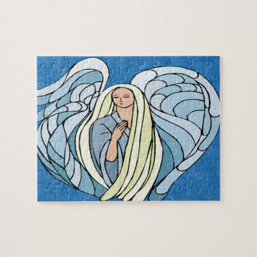 Puzzle Angle bleu en verre (Horizontal)