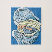 Puzzle Angle bleu en verre (Vertical)