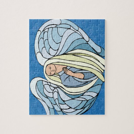 Puzzle Angle bleu en verre (Vertical)