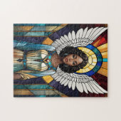 Puzzle Angle noir en verre tendu (Horizontal)