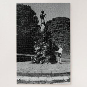 Puzzle Angleterre vintage Londres Peter Pan statue Kensin