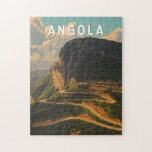 Puzzle Angola Illustration Voyage Art Vintage<br><div class="desc">Angola modèle de déplacement vectoriel rétro. L'Angola,  un joyau caché en Afrique australe,  offre des paysages à couper le souffle,  de la capitale animée de Luanda aux plages préservées et aux parcs nationaux époustouflants.</div>