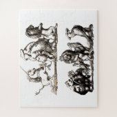 Puzzle Animal Cute Art Unicorn Elephant Lion Zoo (Vertical)
