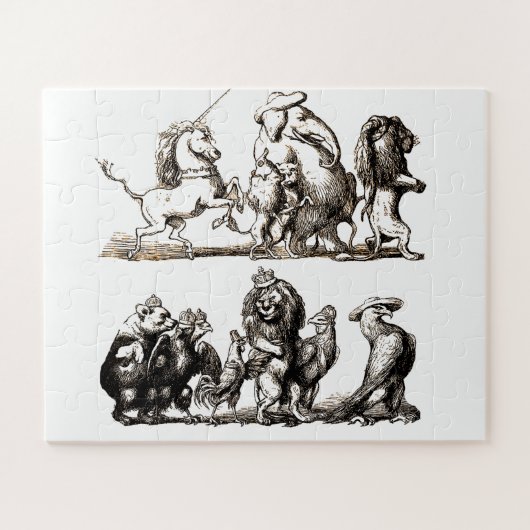 Puzzle Animal Cute Art Unicorn Elephant Lion Zoo (Horizontal)