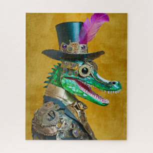 Puzzle Animal de la fête Steampunk du Mardi Gras Alligato