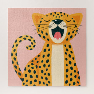 Puzzle Animal de safari fantaisiste guépard cartoon bâill