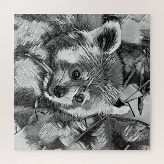 Puzzle AnimalArtBW_RedPanda_003 (Horizontal)